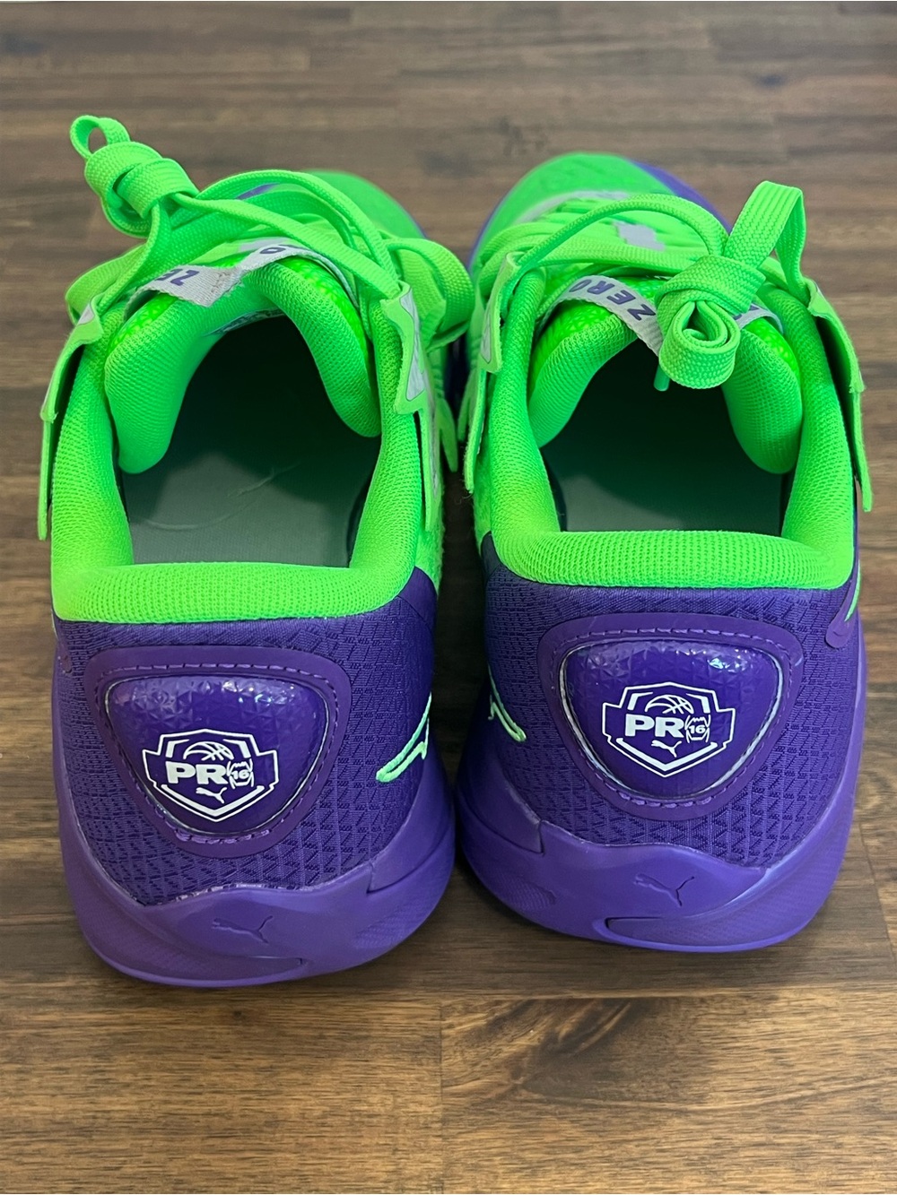 PUMA Scoot Zeros Sneakers, Neon Green & Purple, Men Size 10 - Picture 5 of 6